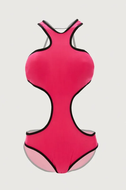 Pink Cut Out One Piece Swimsuit sold by Ally Fashion