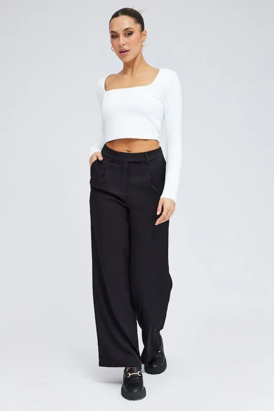 Black Wide Leg Pants High Rise sold by Ally Fashion