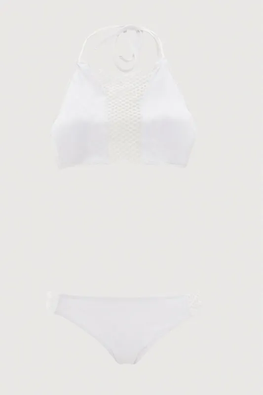 White Two Piece Bikini sold by Ally Fashion