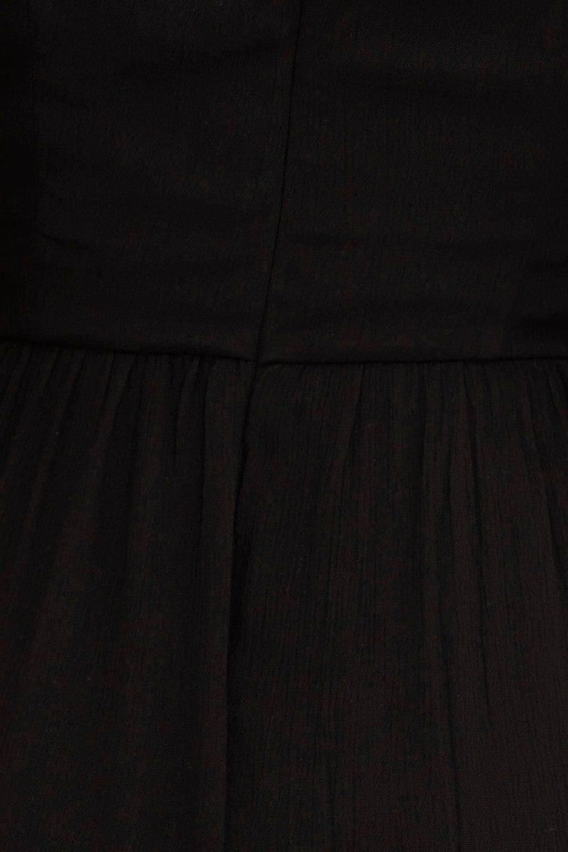 Black Maxi Dress Short Sleeve Tie Front Tiered sold by Ally Fashion product image thumbnail 6