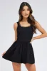 Black Playsuit Sleeveless Scoop Neck Corset Detail Lace sold by Ally Fashion