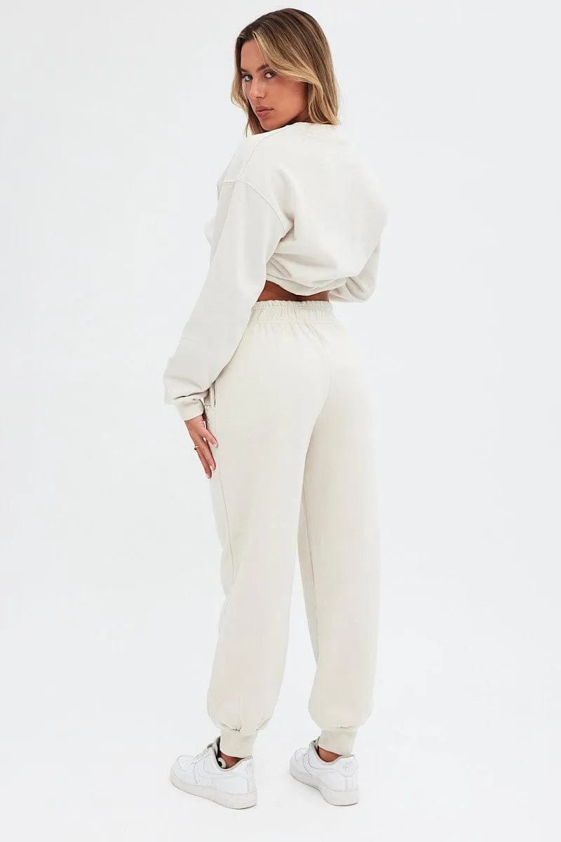 Camel Track Pants High Rise Jogger sold by Ally Fashion product image thumbnail 5