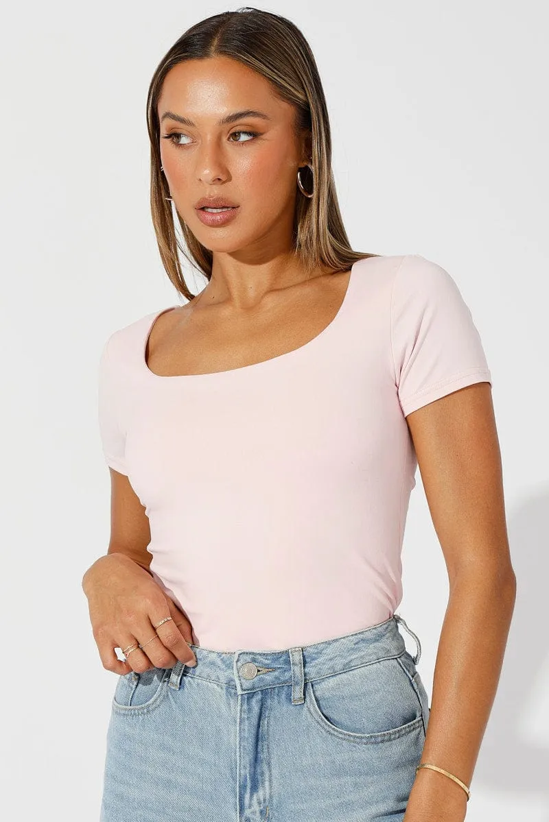 Pink Supersoft Top Short Sleeve sold by Ally Fashion product image thumbnail 3