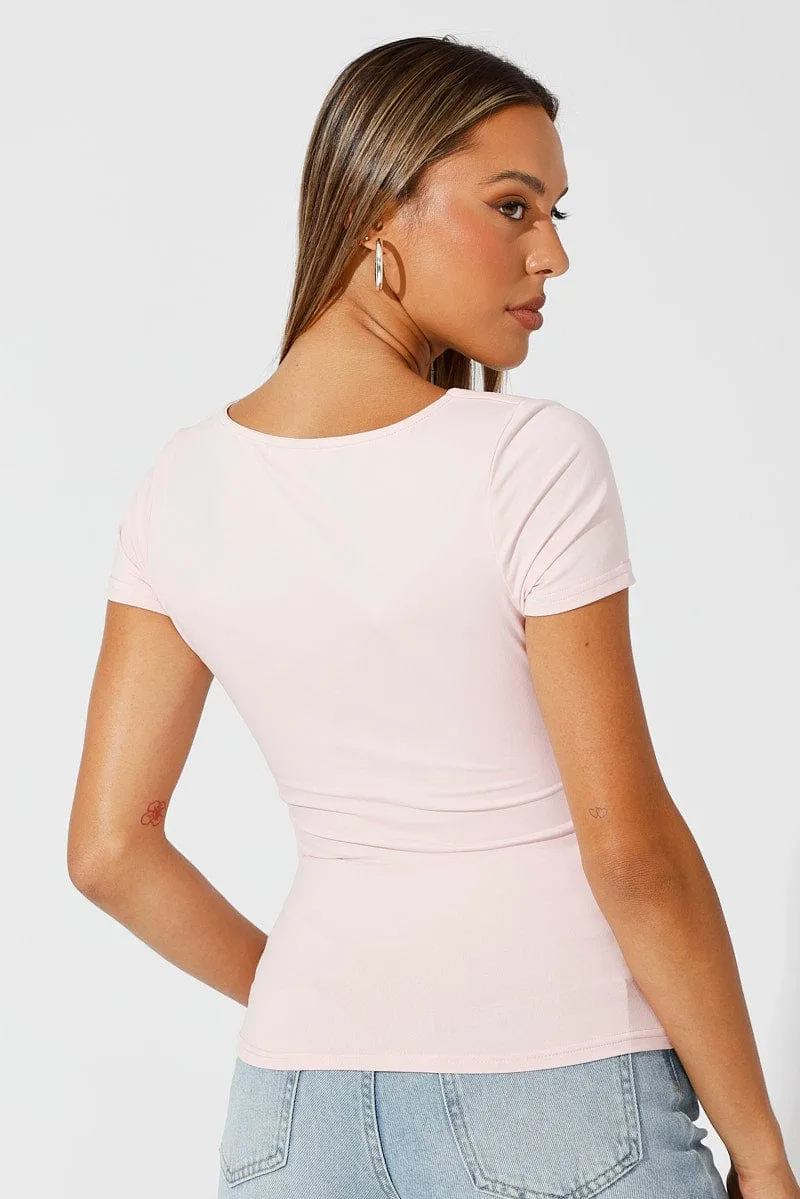 Pink Supersoft Top Short Sleeve sold by Ally Fashion product image thumbnail 5