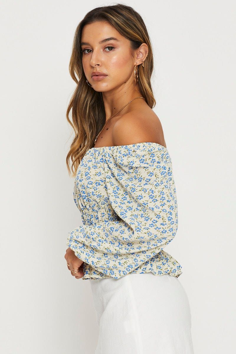 Print Peplum Blouse Long Sleeve sold by Ally Fashion product image thumbnail 3
