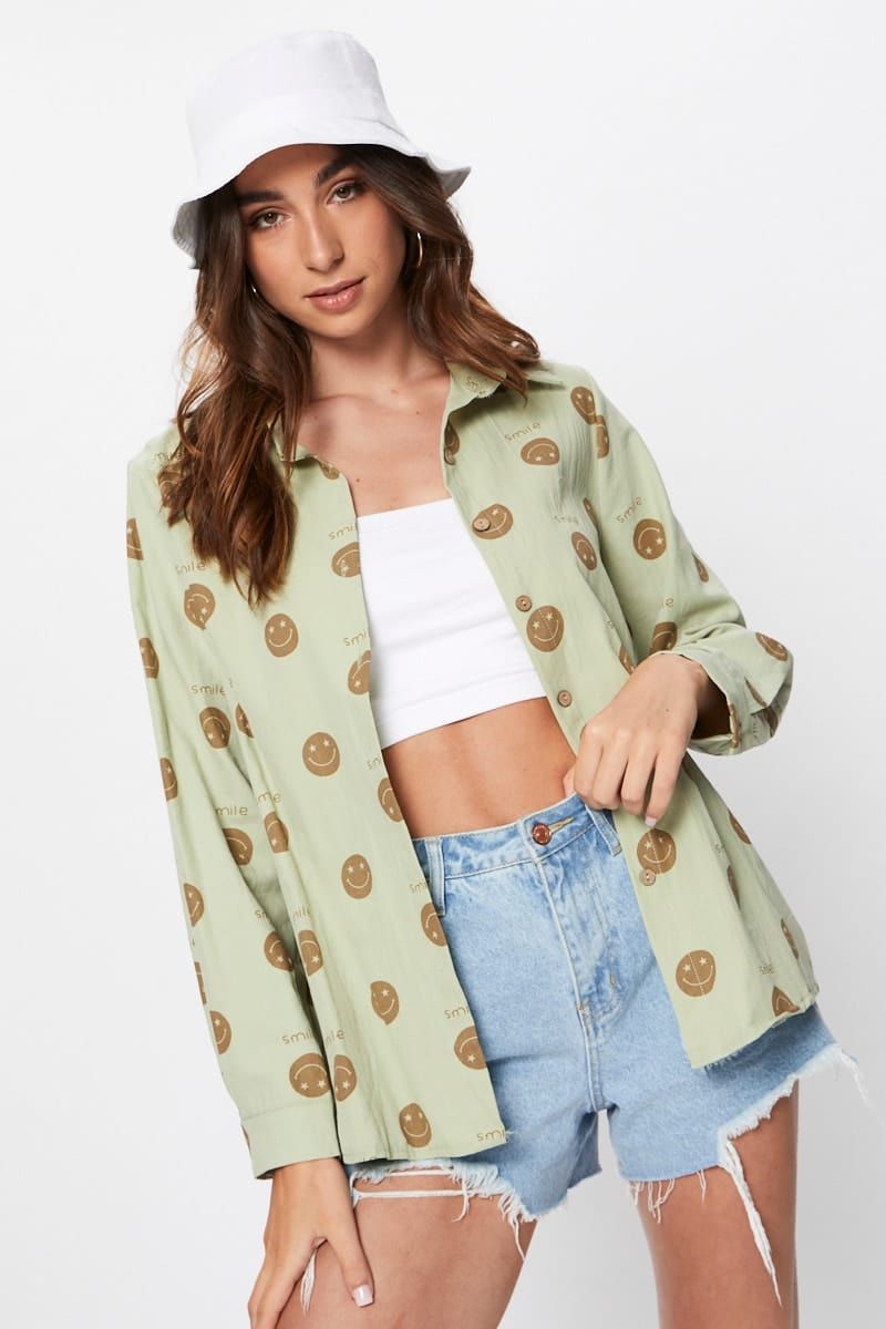 Print Smiley Face Shirt sold by Ally Fashion product image thumbnail 5