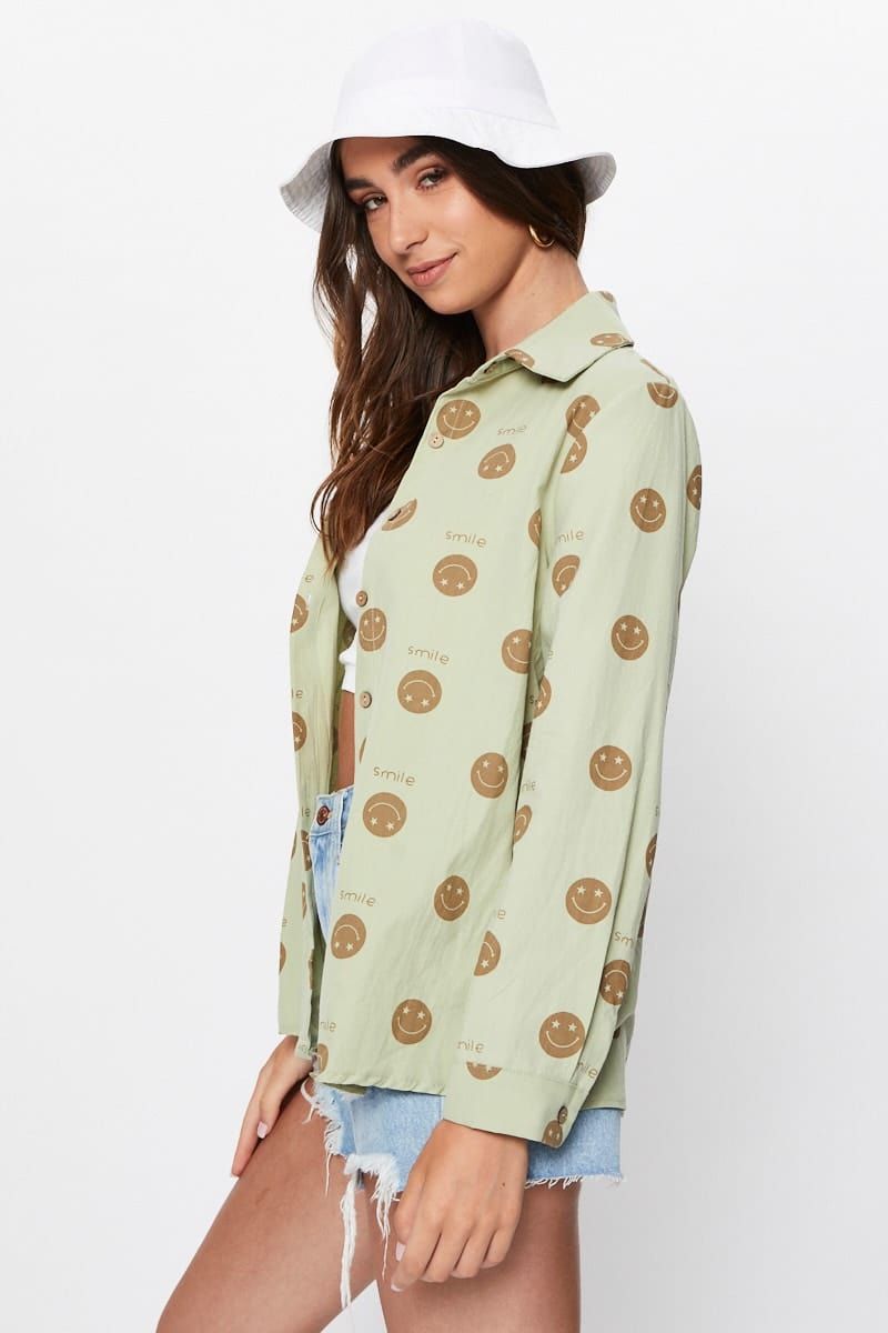 Print Smiley Face Shirt sold by Ally Fashion product image thumbnail 2