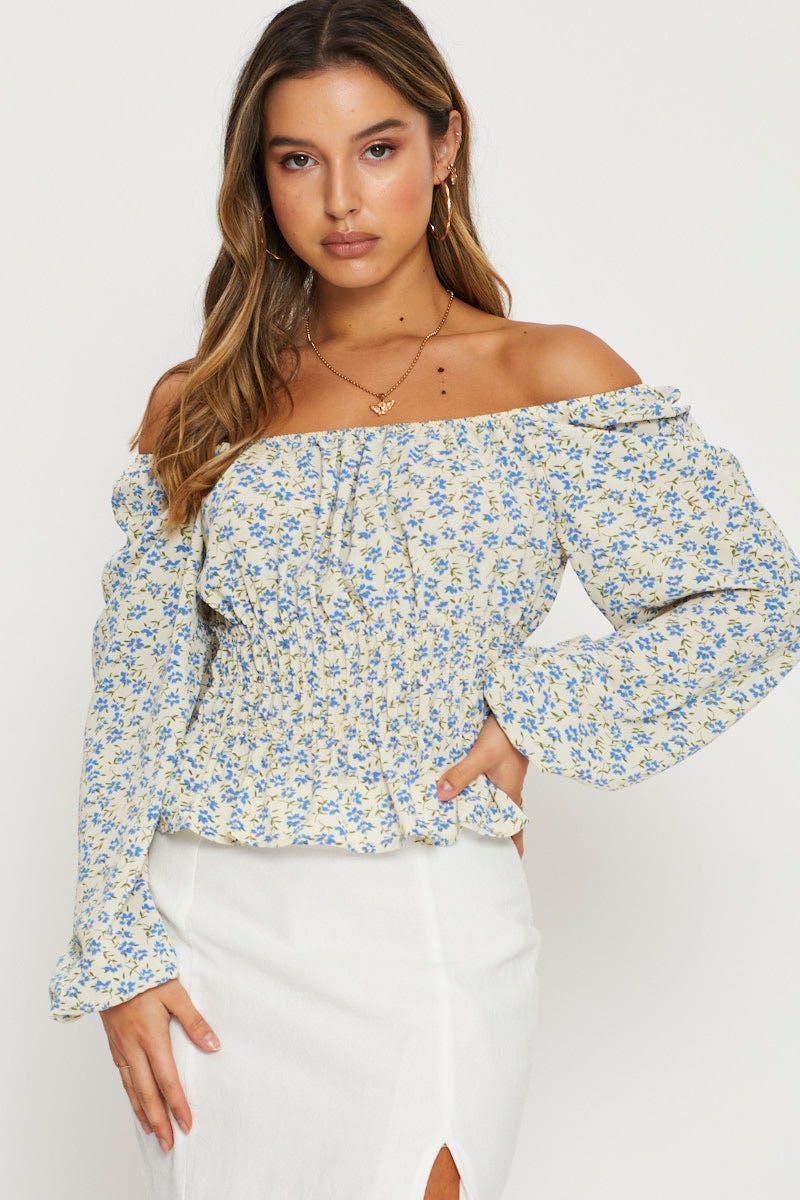 Print Peplum Blouse Long Sleeve sold by Ally Fashion product image thumbnail 5