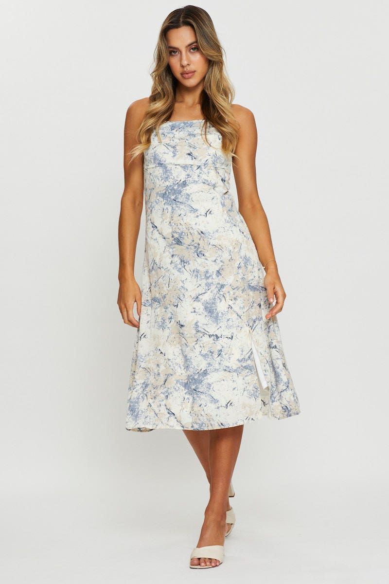 Print Slip Dress Midi sold by Ally Fashion