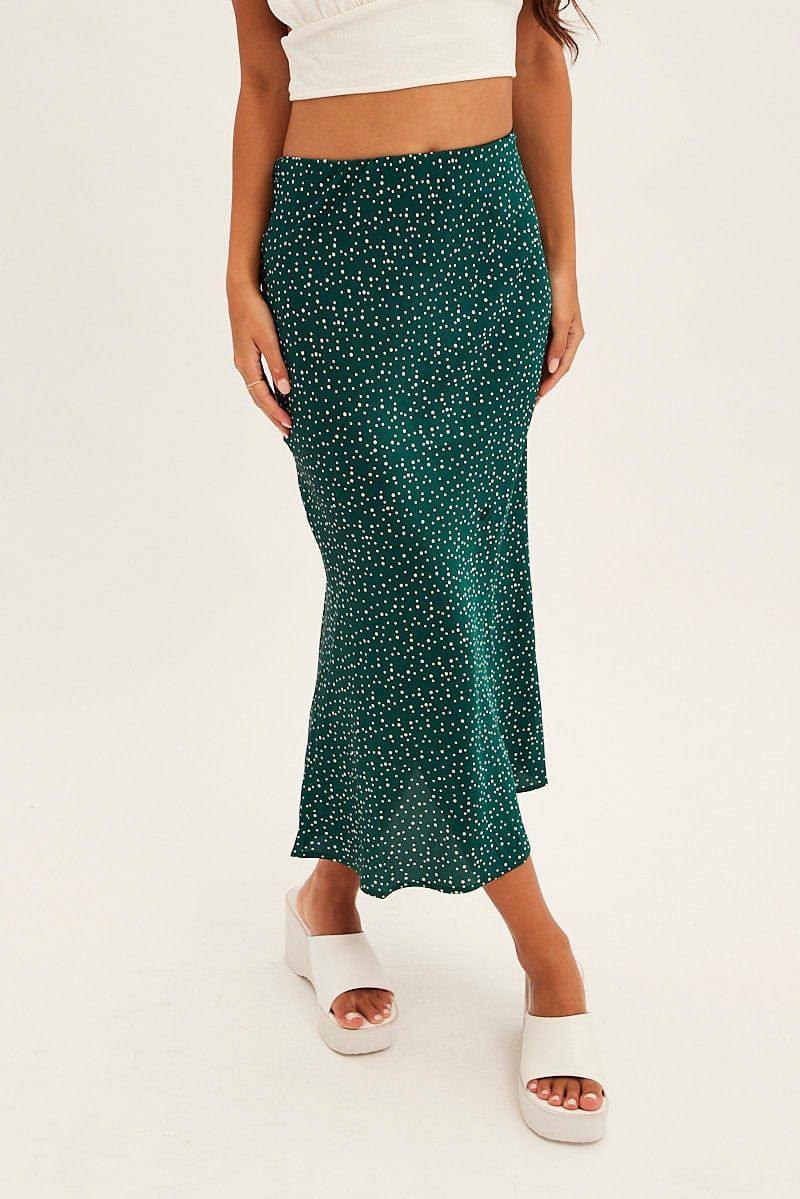 Polka Dot Print Satin Slip Midi Skirt sold by Ally Fashion product image thumbnail 2