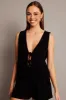 Black Tie Up Top Linen sold by Ally Fashion
