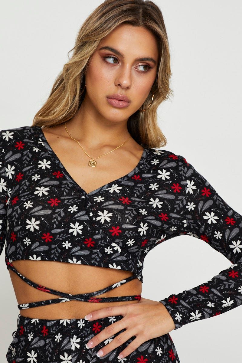 Print Crop Top Long Sleeve sold by Ally Fashion product image thumbnail 5