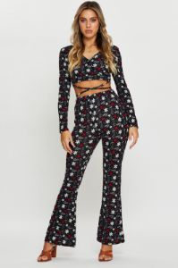 Print Crop Top Long Sleeve sold by Ally Fashion