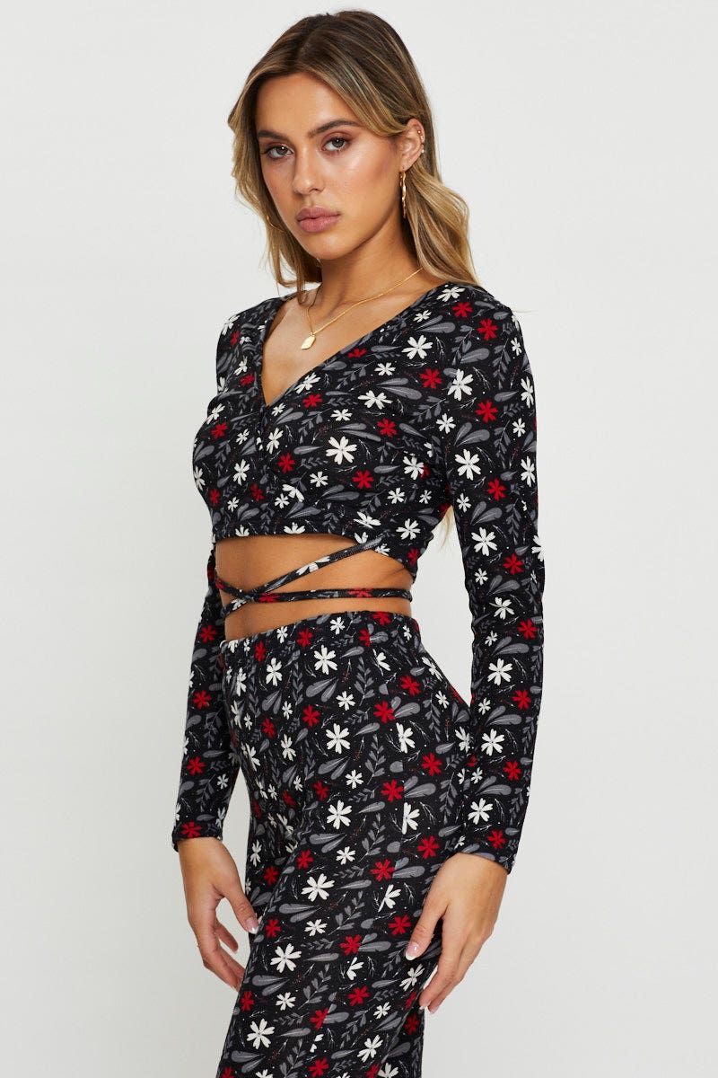 Print Crop Top Long Sleeve sold by Ally Fashion product image thumbnail 3
