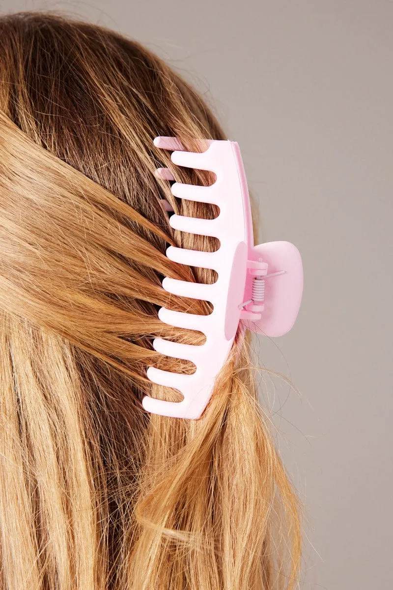 Pink Classic Hair Claw Clip sold by Ally Fashion