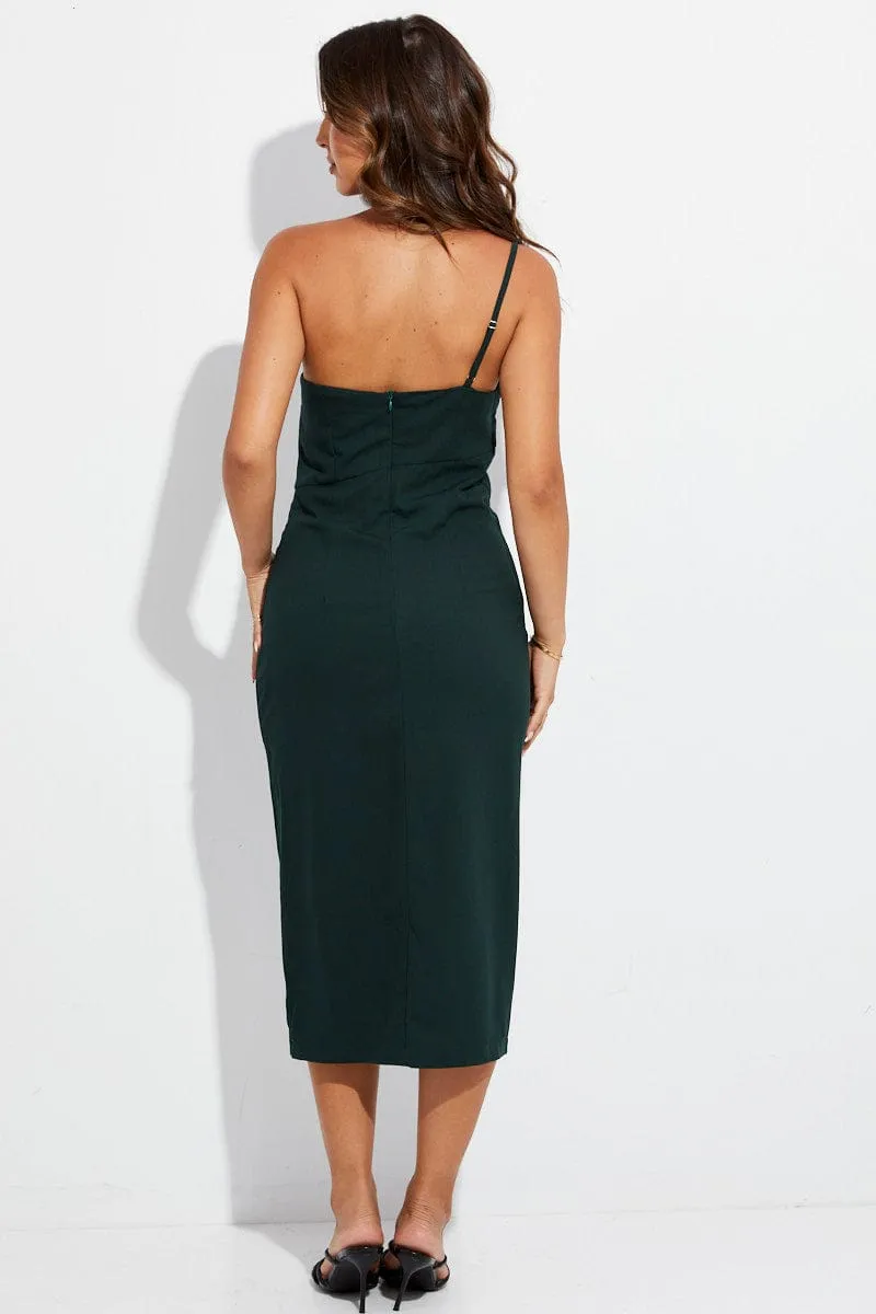 Green Midi Dress One Shoulder Asymmetric sold by Ally Fashion product image thumbnail 5