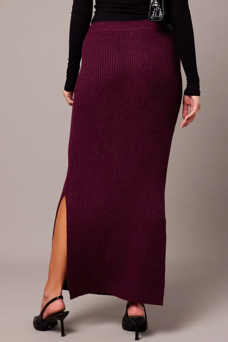 Red Knit Skirt High Rise Midi sold by Ally Fashion product image thumbnail 5