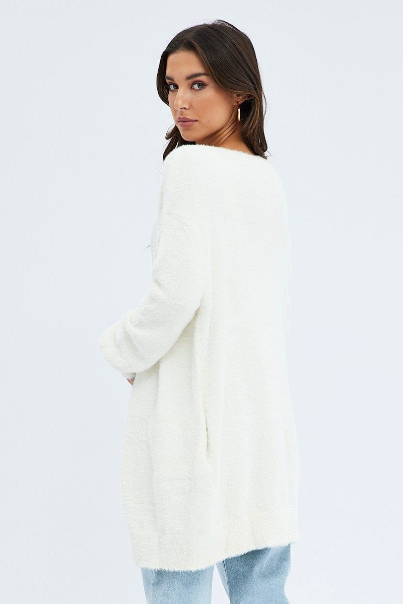 White Fluffy Longline Cardigan sold by Ally Fashion product image thumbnail 5