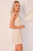 Beige A Line Mini Dress Sleeveless Linen Blend sold by Ally Fashion