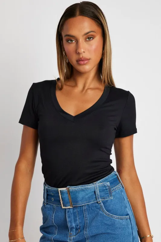 Black Supersoft Top Short Sleeve sold by Ally Fashion