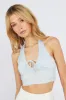 Blue Crop Top Halter sold by Ally Fashion
