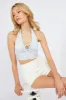 Blue Crop Top Halter sold by Ally Fashion