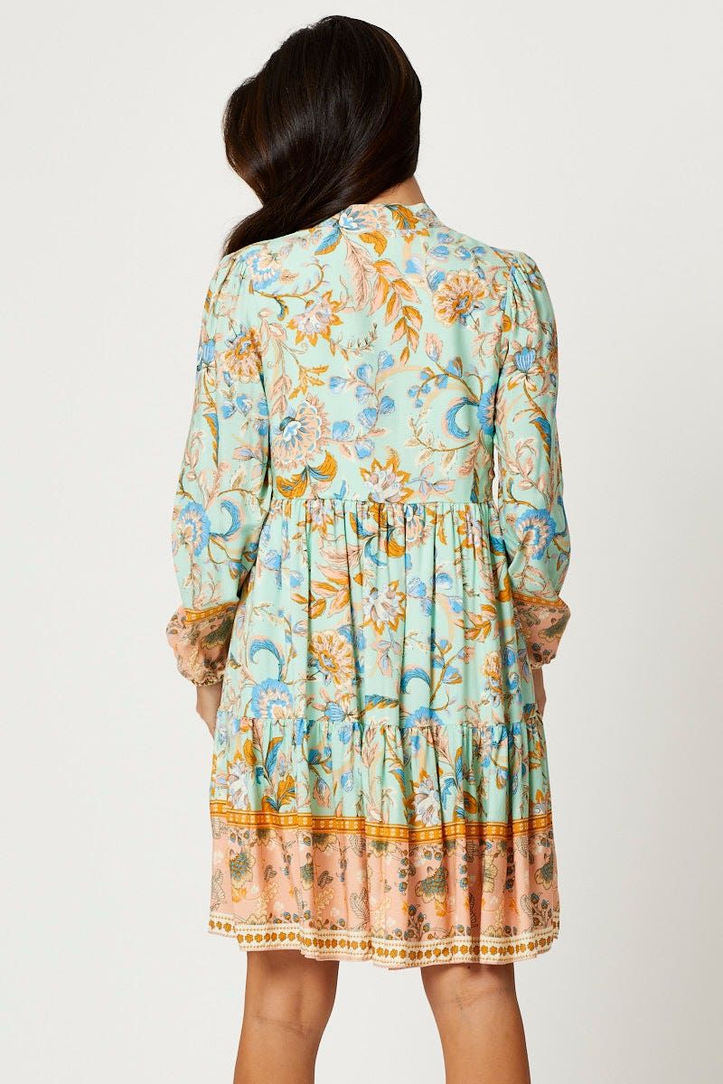 Boho Print Button Front Skater Dress sold by Ally Fashion product image thumbnail 4