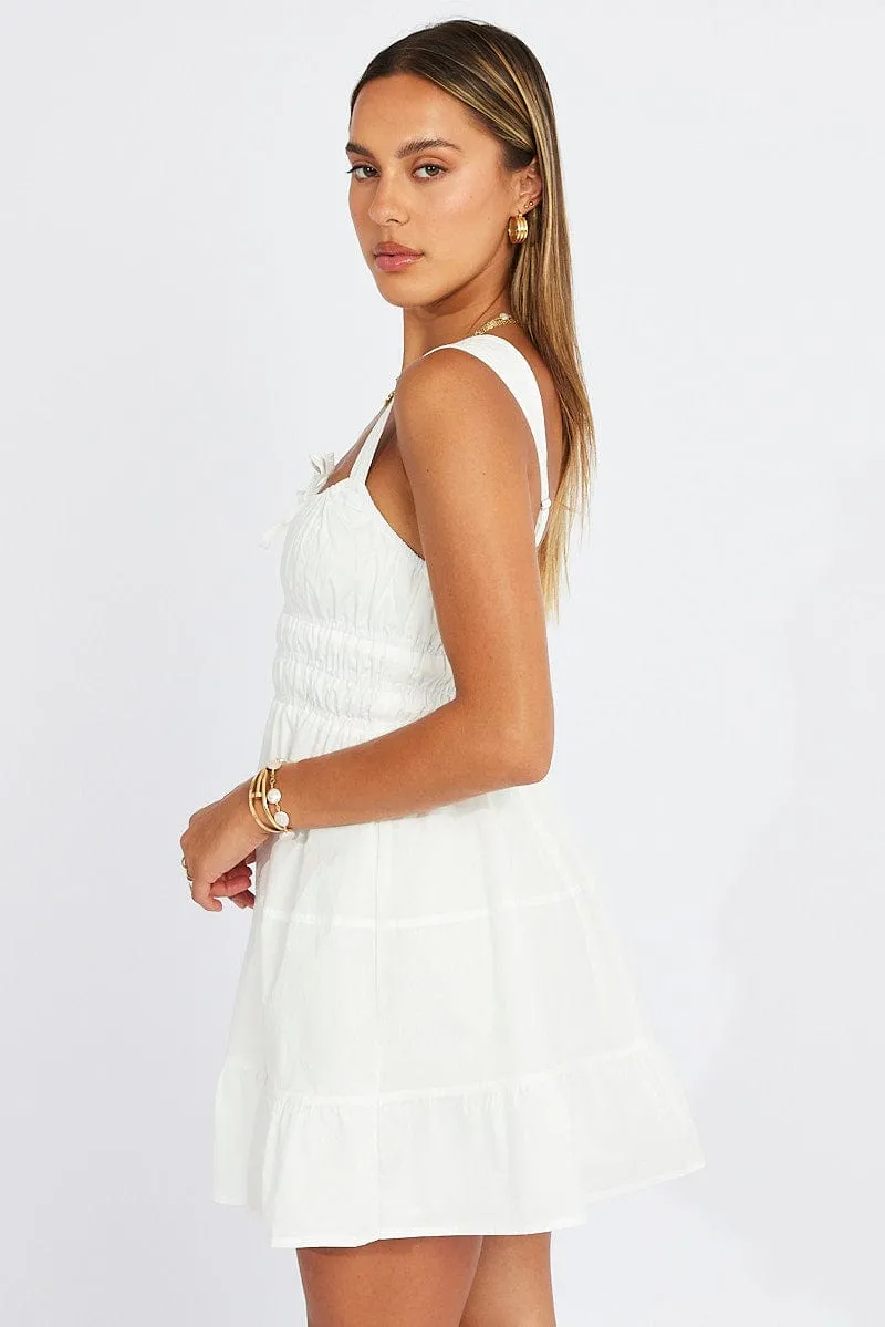 White Fit and Flare Dress Tiered sold by Ally Fashion product image thumbnail 4