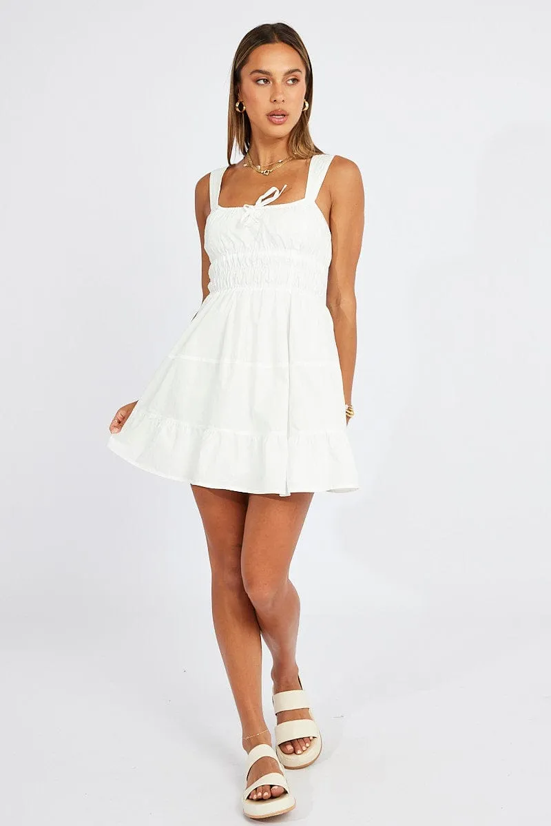 White Fit and Flare Dress Tiered sold by Ally Fashion product image thumbnail 3