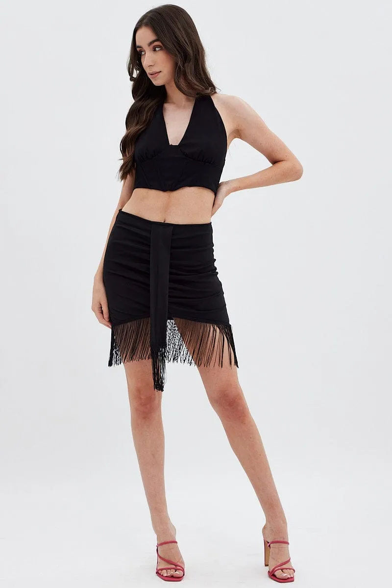 Black Halter Top Back Zip sold by Ally Fashion product image thumbnail 2