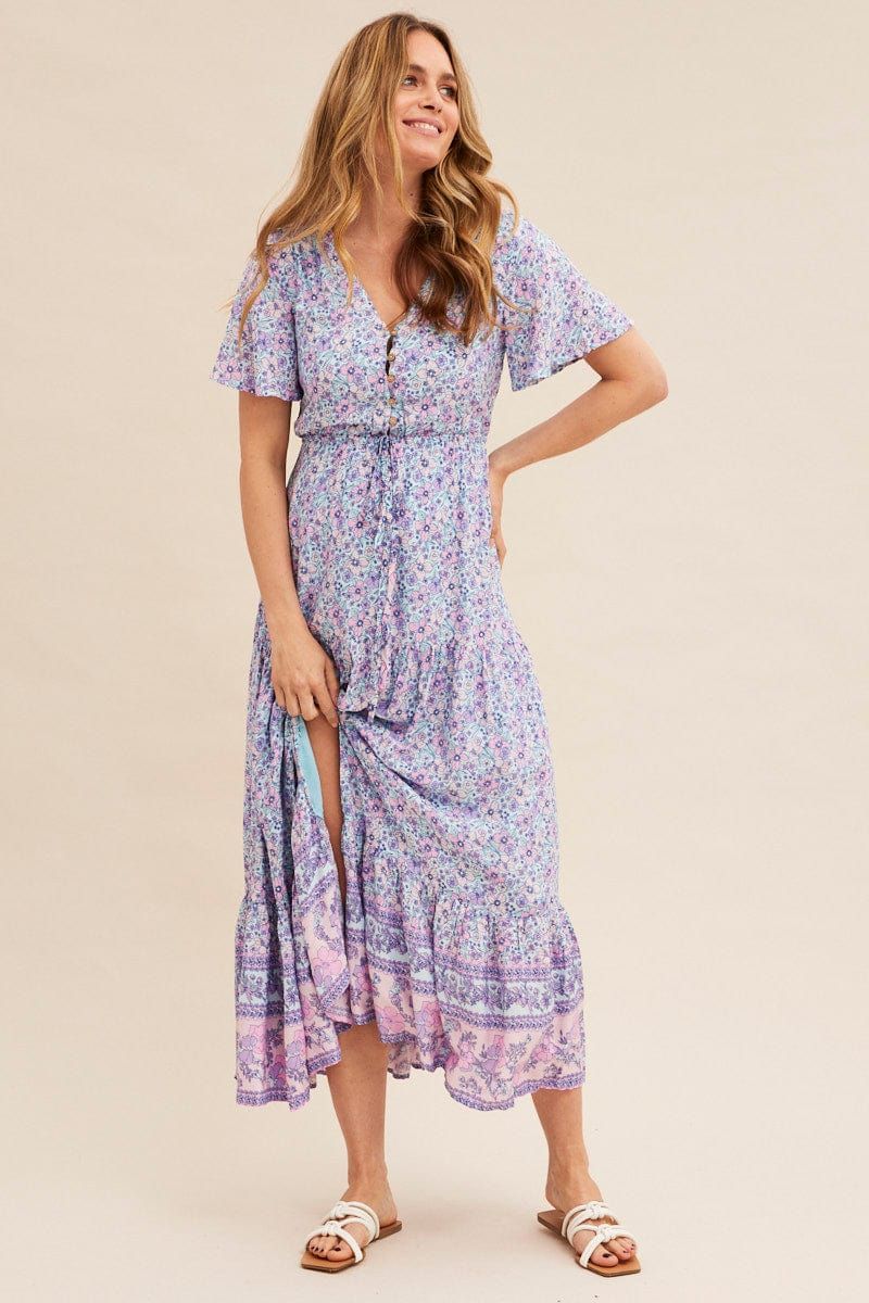 Boho Print Short Sleeve Maxi Dress sold by Ally Fashion product image thumbnail 3