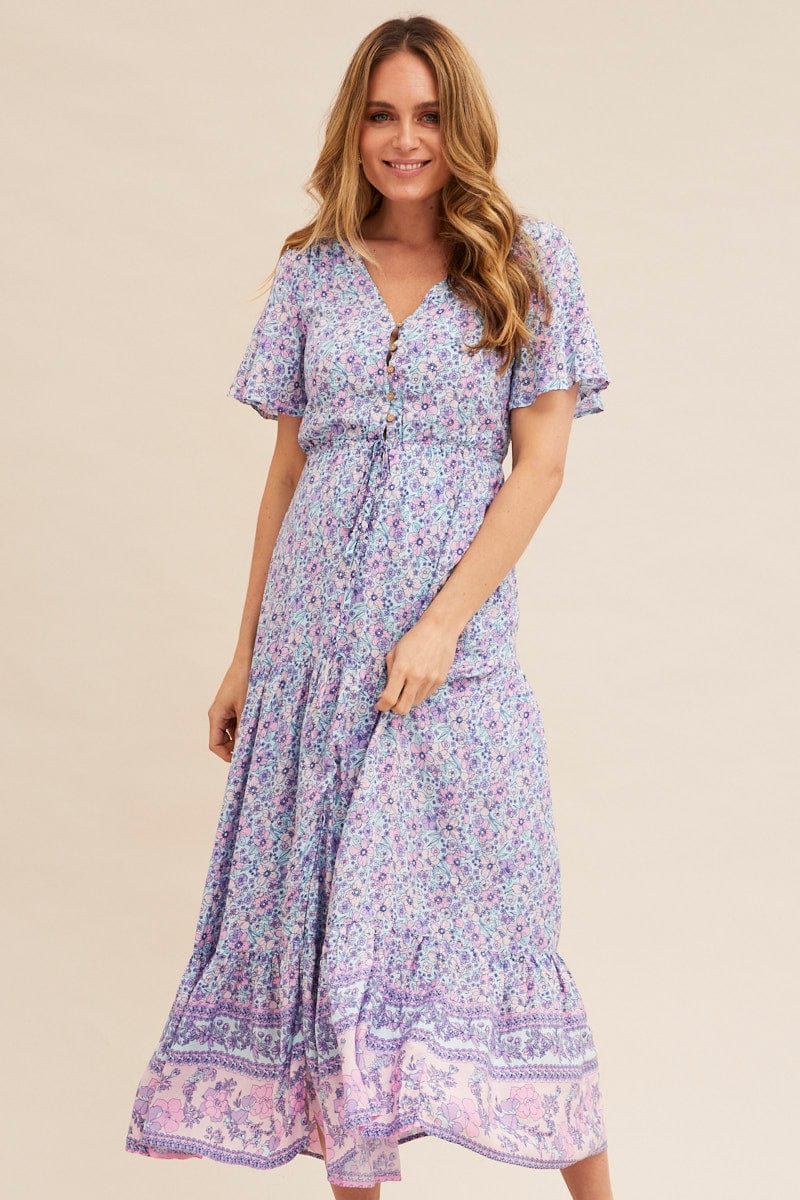Boho Print Short Sleeve Maxi Dress sold by Ally Fashion product image thumbnail 2