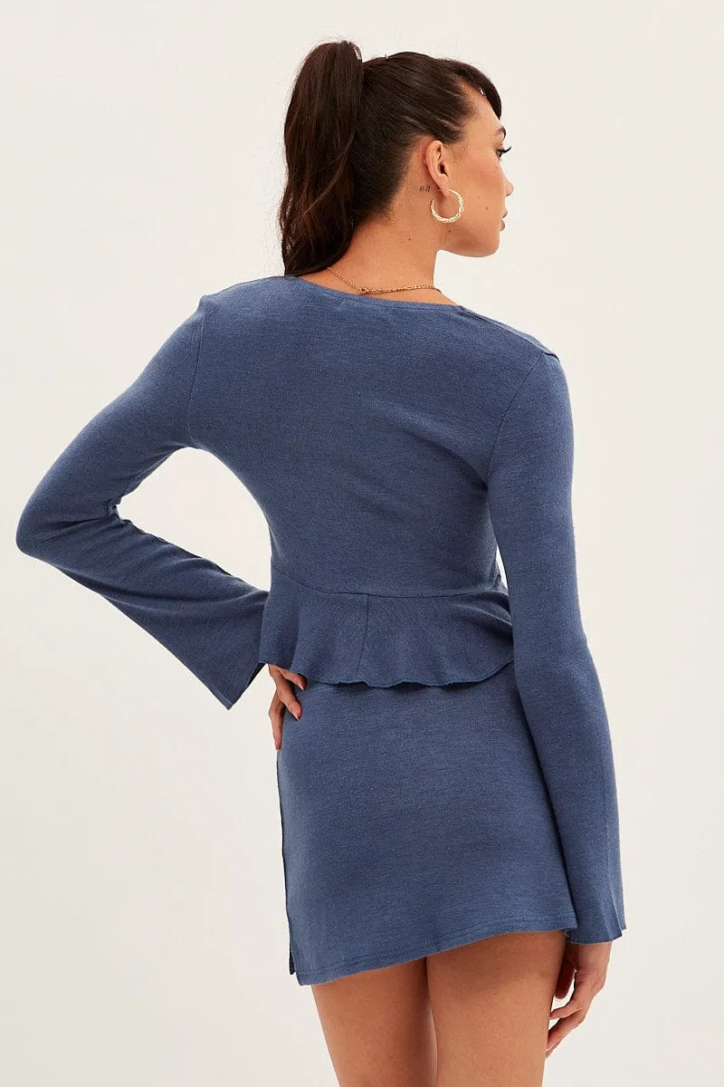 Blue Mini Skirt Low Rise sold by Ally Fashion product image thumbnail 5