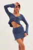 Blue Mini Skirt Low Rise sold by Ally Fashion