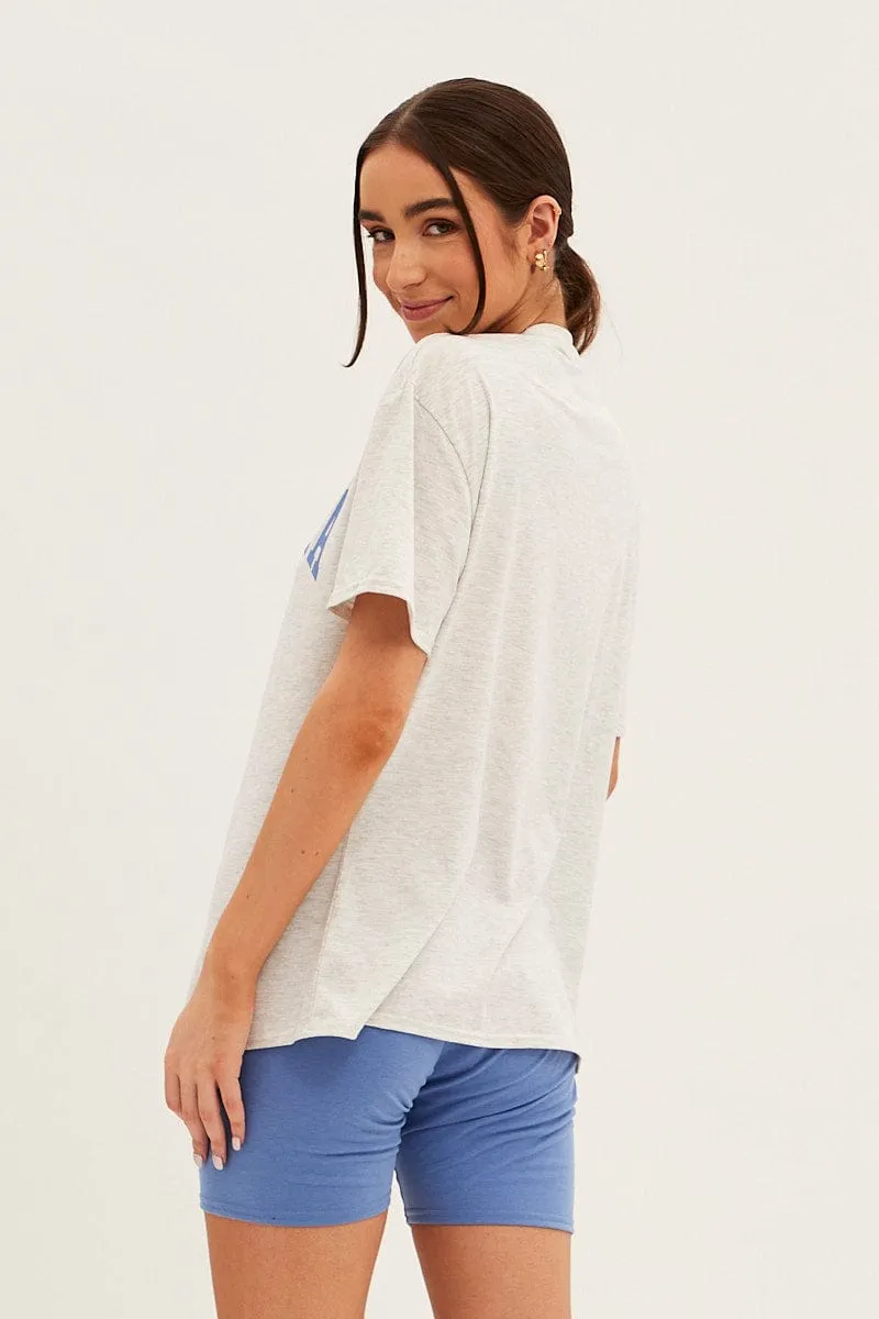 Blue Graphic T And Biker Shorts Set sold by Ally Fashion product image thumbnail 5