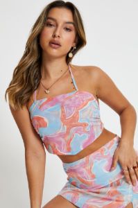 Print Singlet Top Halter Crop sold by Ally Fashion