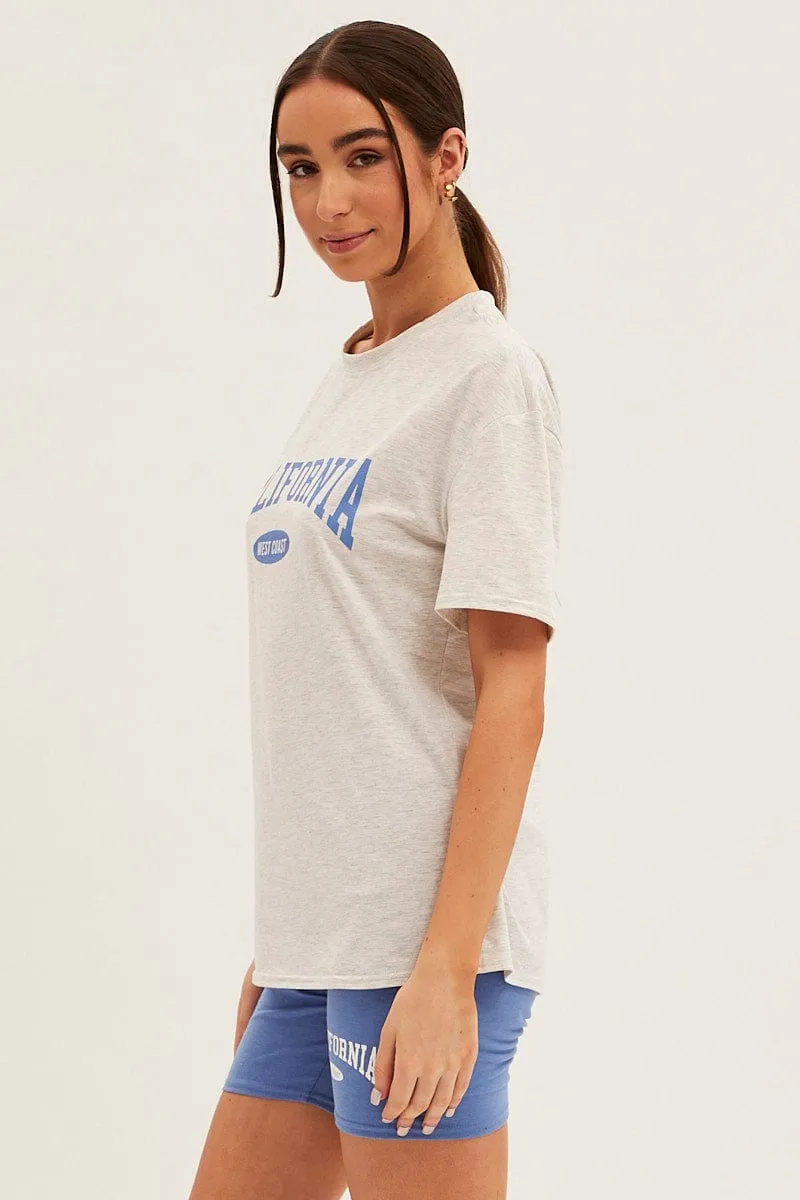 Blue Graphic T And Biker Shorts Set sold by Ally Fashion product image thumbnail 4