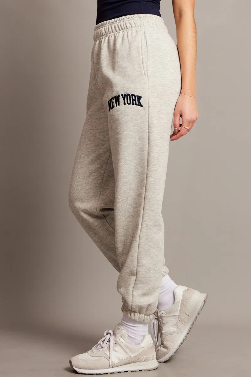 Grey Track Pants High Rise sold by Ally Fashion product image thumbnail 4