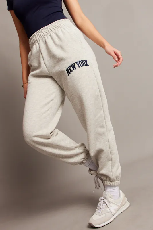 Grey Track Pants High Rise sold by Ally Fashion