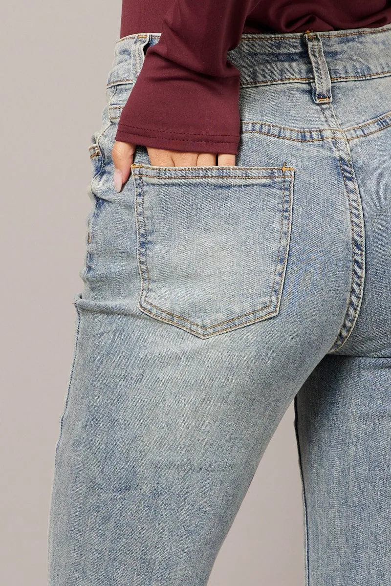 Denim Flare Jean High Rise Belted sold by Ally Fashion product image thumbnail 5