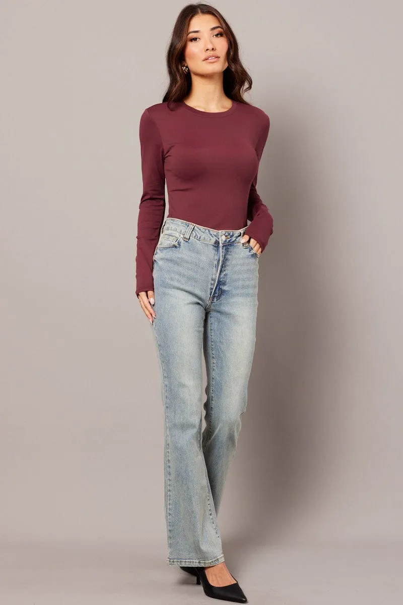 Denim Flare Jean High Rise Belted sold by Ally Fashion product image thumbnail 2