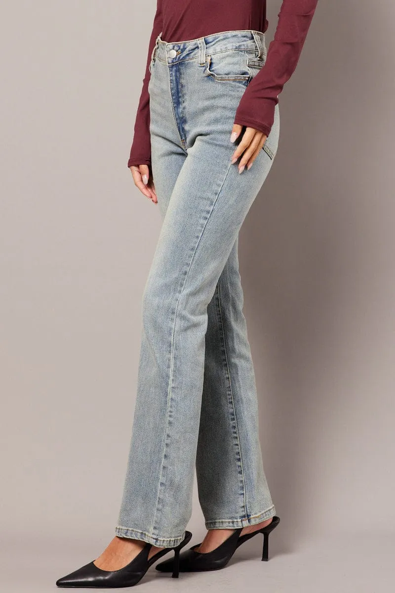 Denim Flare Jean High Rise Belted sold by Ally Fashion product image thumbnail 3