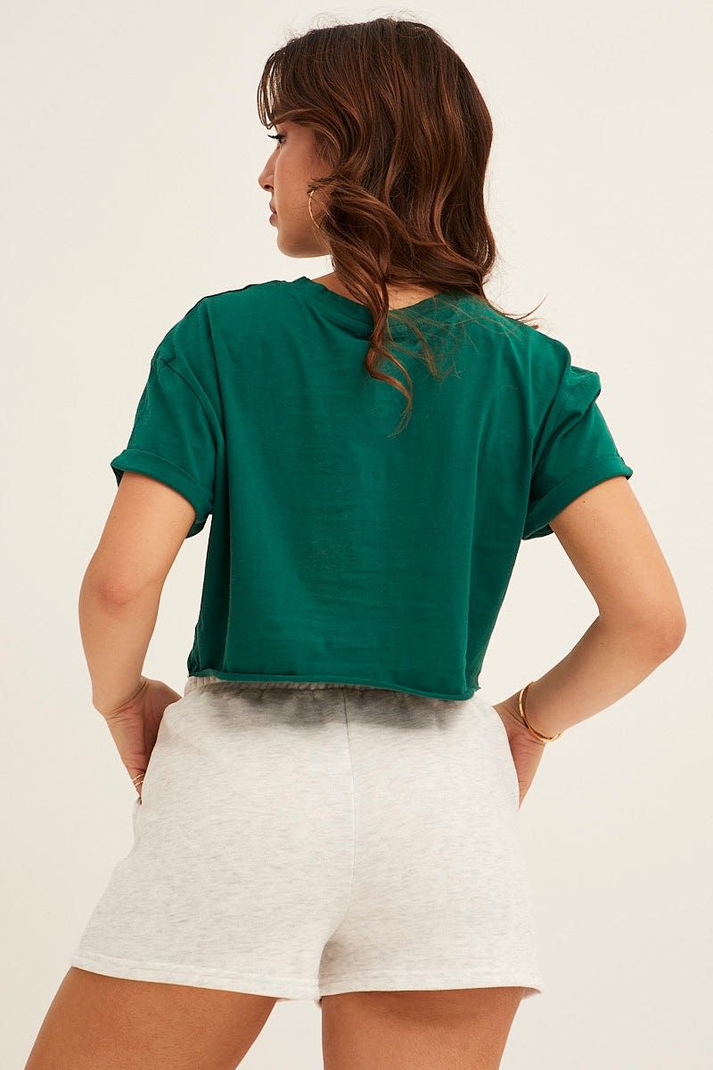 Grey Track Shorts High Rise Elastic Waist sold by Ally Fashion product image thumbnail 5