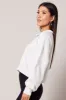 Grey Zip Up Sweater Crop Long Sleeve High Neck sold by Ally Fashion