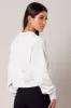 Grey Zip Up Sweater Crop Long Sleeve High Neck sold by Ally Fashion