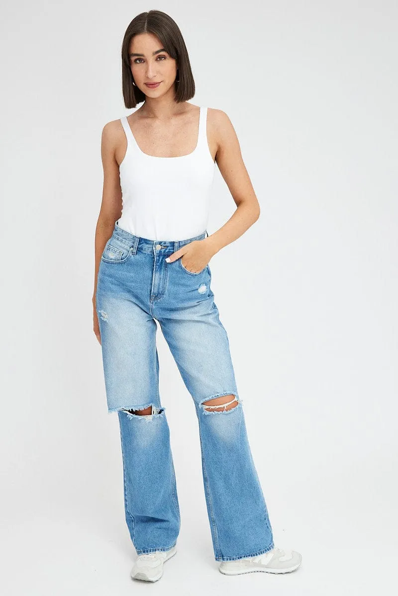 White Tank Top Sleeveless Square Neck sold by Ally Fashion product image thumbnail 2