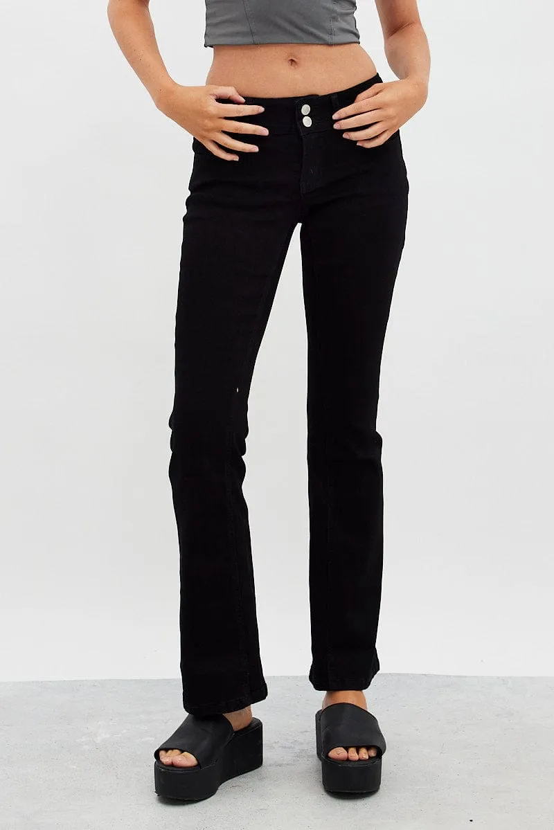 Black Flare Jeans Low Waist sold by Ally Fashion product image thumbnail 2