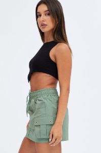 Green Cargo Mini Skirt sold by Ally Fashion