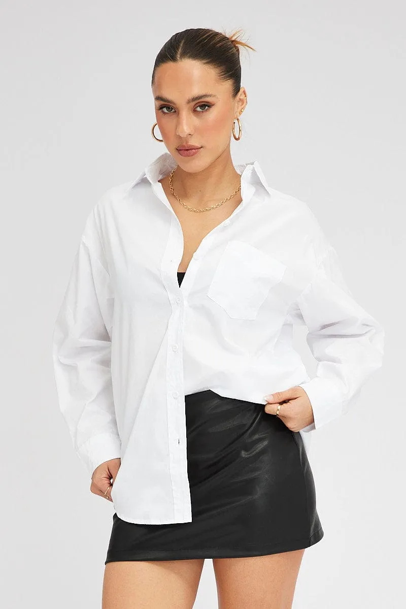 White Shirt Long Sleeve Collared Neck sold by Ally Fashion