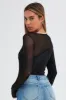 Black Bodysuit Round Neck Long Sleeve sold by Ally Fashion
